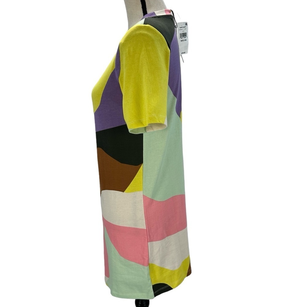 Sanctuary Short Sleeve Crew Neck Color Block T-Shirt Dress - size XXS - Picture 4 of 9